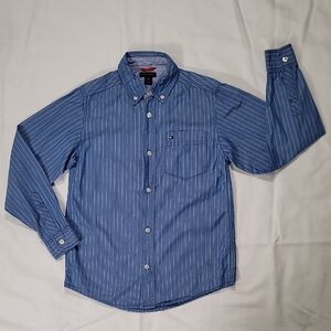 Striped Button-Up Long-Sleeve Shirt